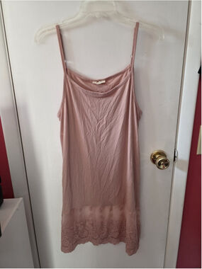 Oddi Camisole Top Womens Extender Lace Hem Adjustable Strap Pink Plus Size 1x